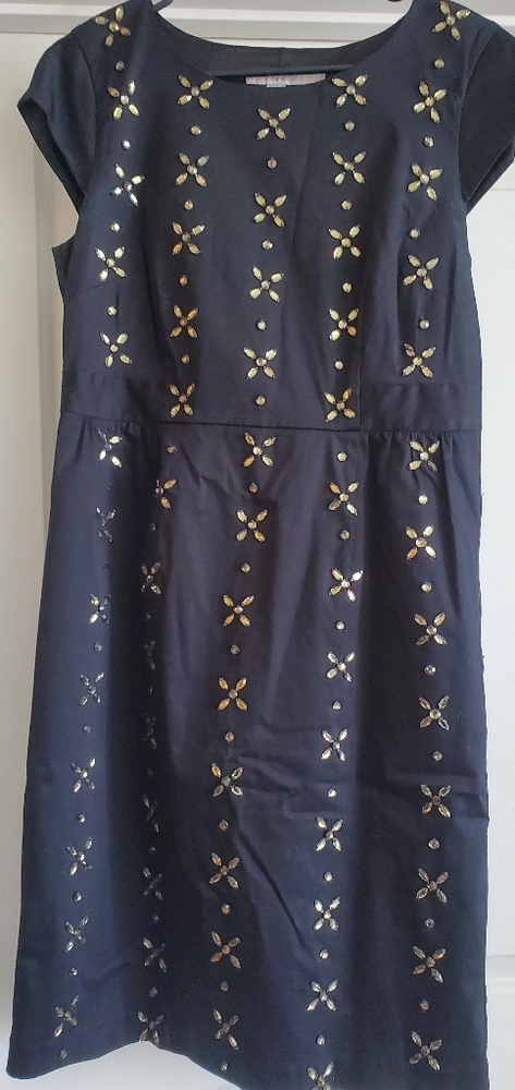 Boden black jeweled dress